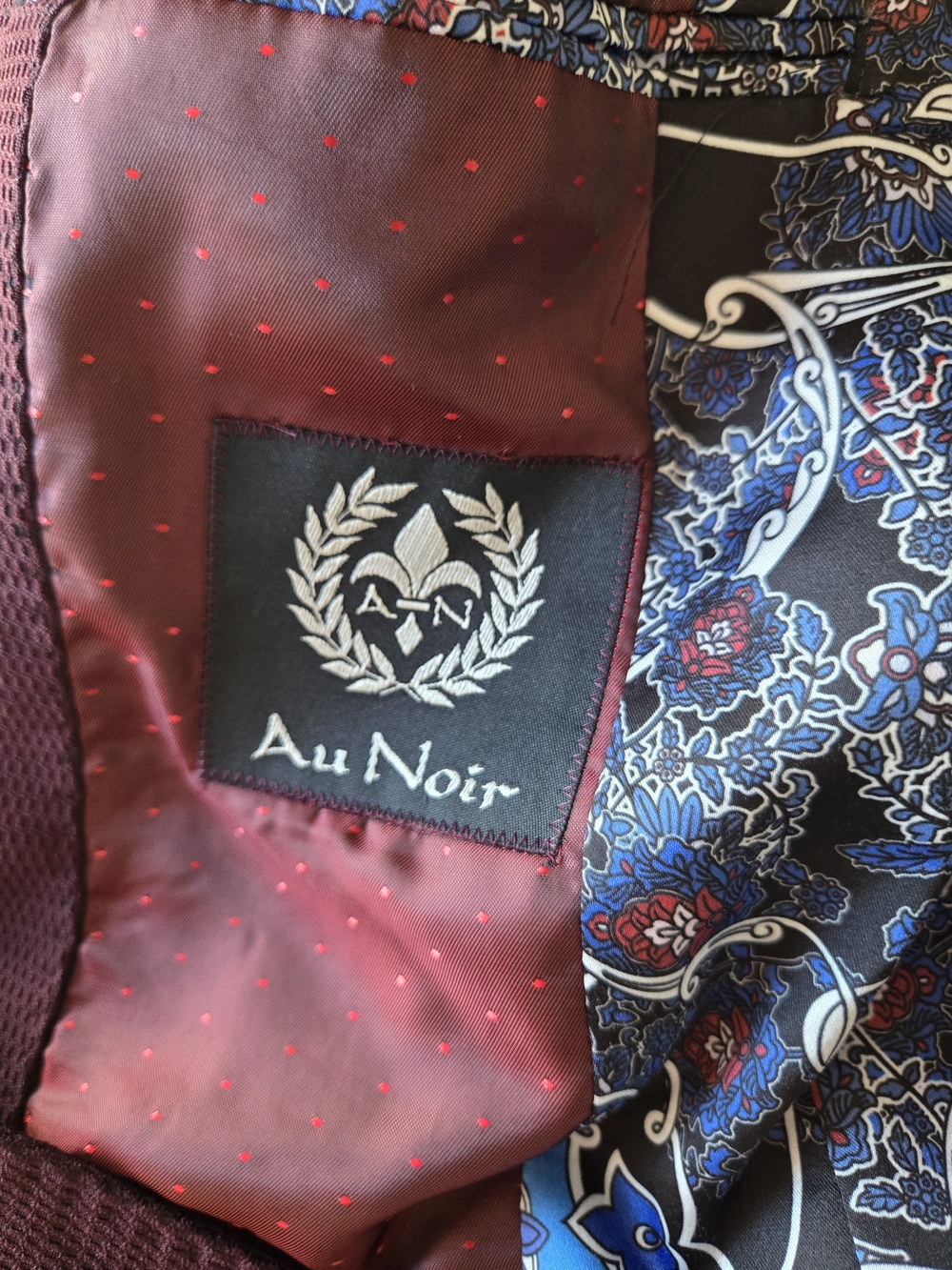 AU NOIR Burgundy Single-Breasted Blazer - damage - Picture 5 of 13